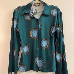 Anim Teal Printed Blouse